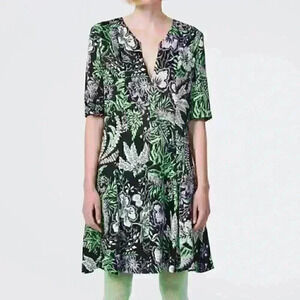 NWT Rodebjer European brand green purple black dress Sz XS MSRP250$